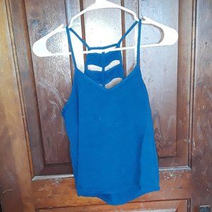 RVCA Cerulean  blue tank top with cool lattice back